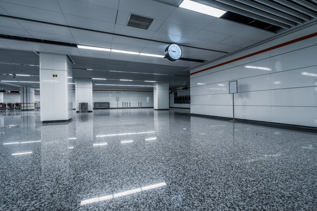 interior of a modern metro station